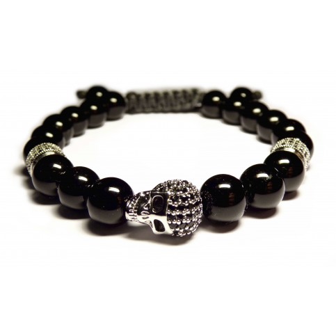 shamballa noir crane rock en argent pour homme