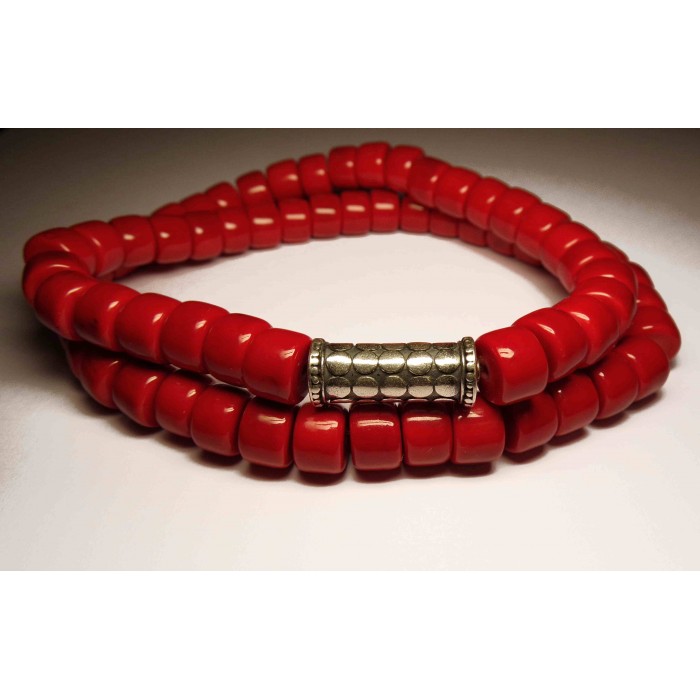 bracelet perles rouge multirang