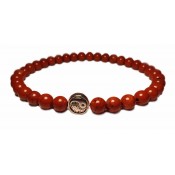 bracelet yin yang et boules rouge