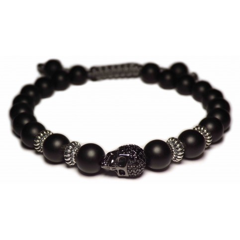 Le bracelet shamballa skull noir