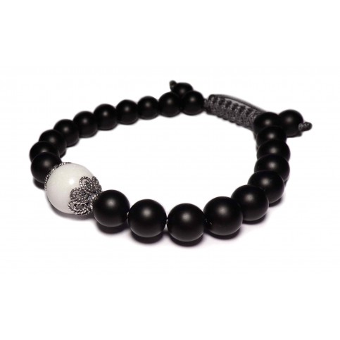 Le bracelet shamballa noir et blanc