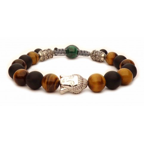 bracelet shamballa bouddha oeil de tigre