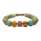 bracelet perles turquoise et jaspe