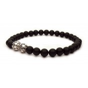 bracelet tibetain noir et argent