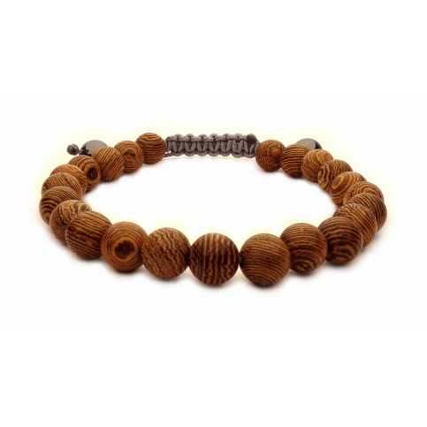 bracelet shamballa perles en bois 