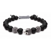 bracelet shamballa skull argent