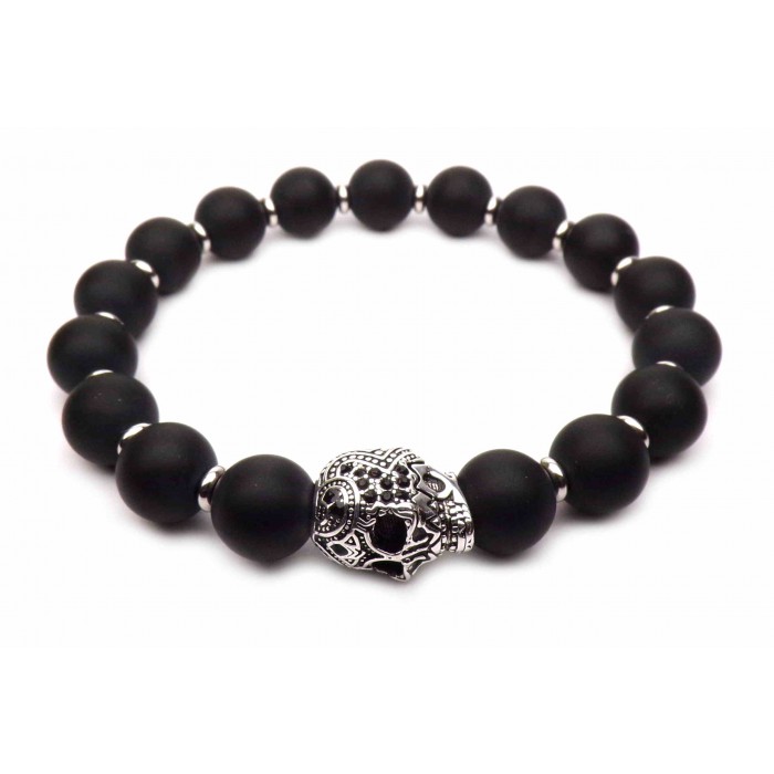 bracelet tete de mort argent homme de marque