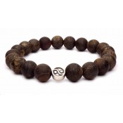 Le bracelet Yin Yang argent et perles en Bronzite