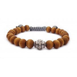 Bracelet perles bois wenge