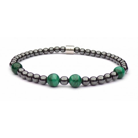 Bracelet femme perles Hématite et Malachite