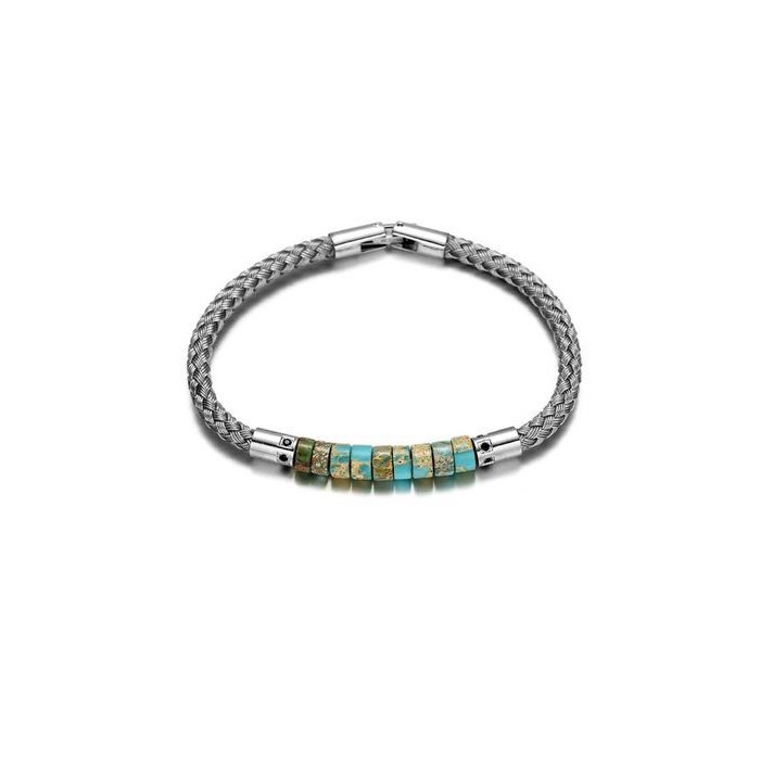 Le bracelet acier et perles homme