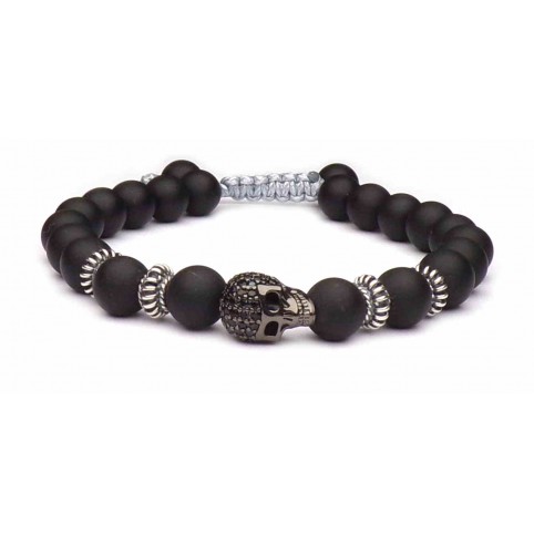 bracelet tete de mort noir