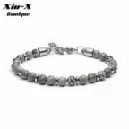 bracelet acier et perles homme