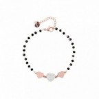 bracelet breloque et perles cristal noir