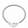 Bracelet argent perles et fermoir menottes femmes