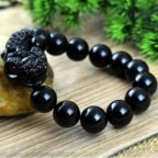 Bracelet fengshui en obsidienne noir