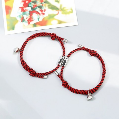 Bracelet aimant couple en cordon