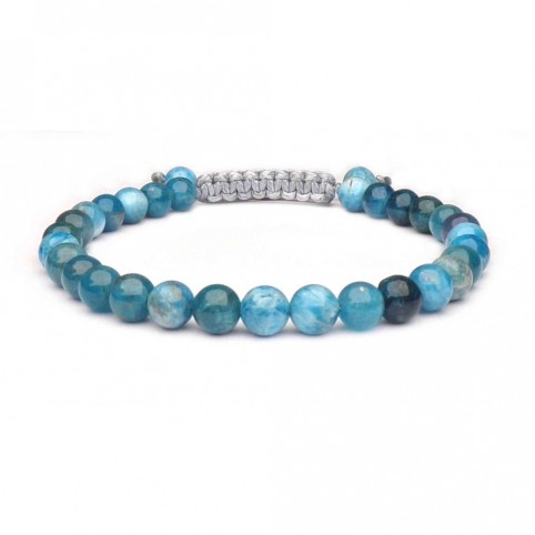 bracelet shamballa perles Apatite bleu