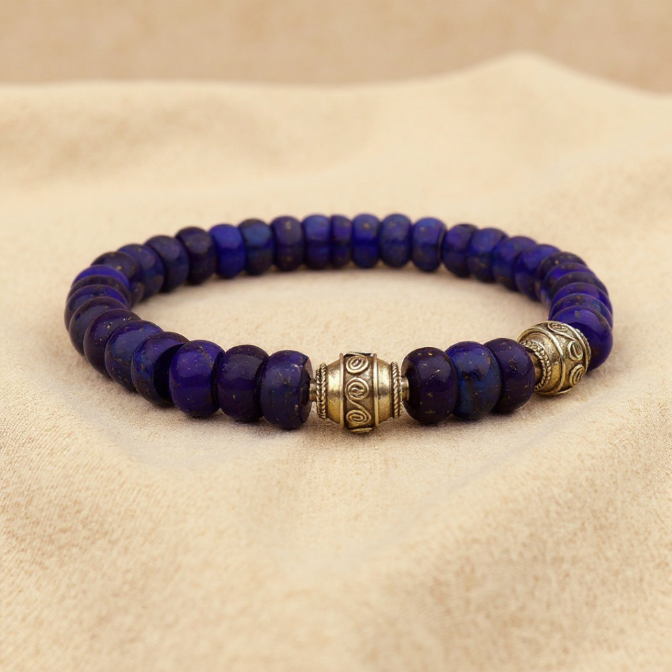 bracelet perles Lapis lazuli abaque