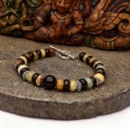 bracelet pierre homme et argent style Bali