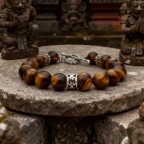 bracelet pierre oeil de tigre fermoir en t argent