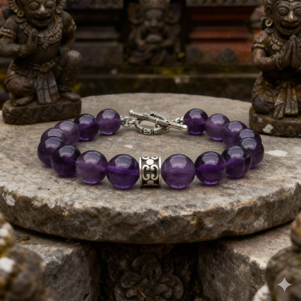 Bracelet Améthyste et argent