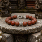Bracelet Jaspe rouge et argent