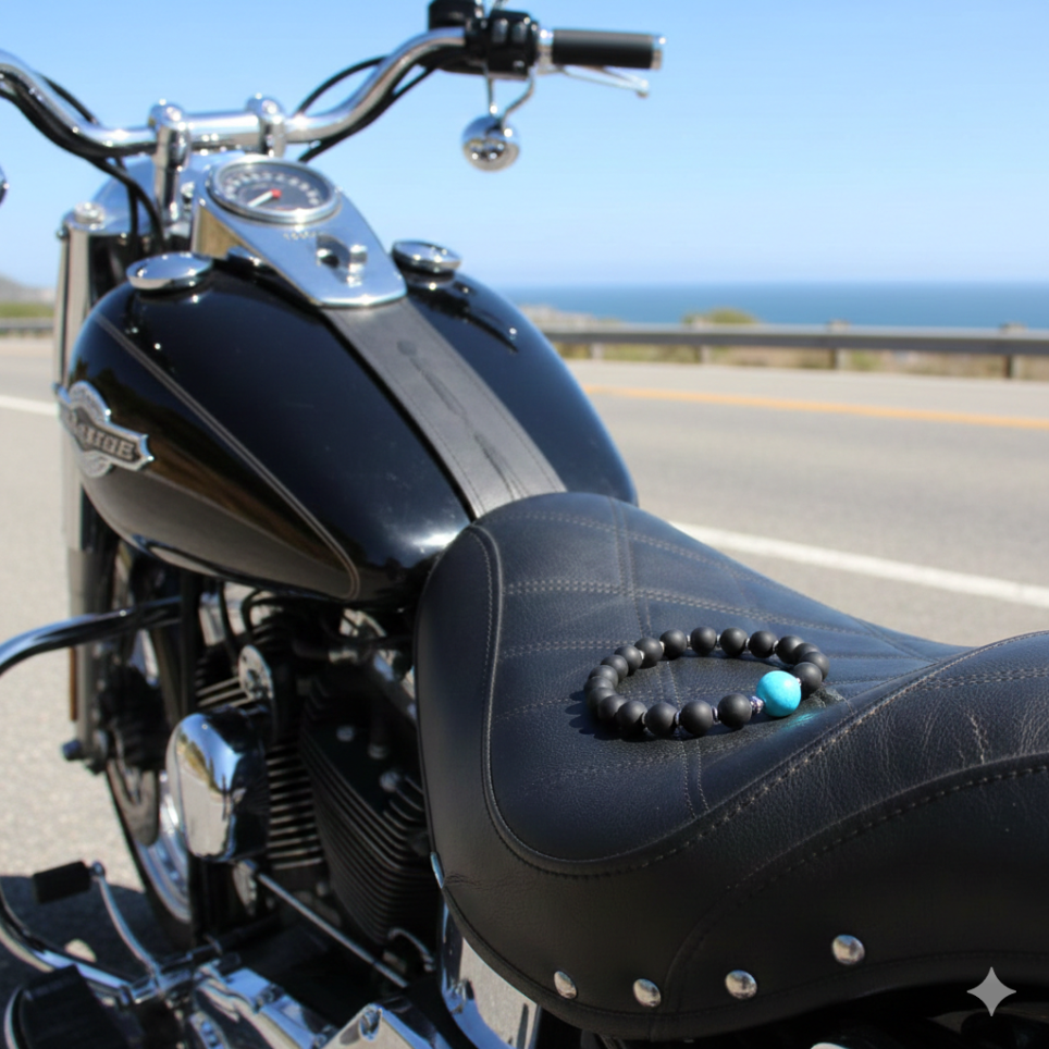 bracelet Johnny hallyday sur moto Harley Davidson