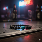 bracelet Johnny hallyday sur comptoir bar rock