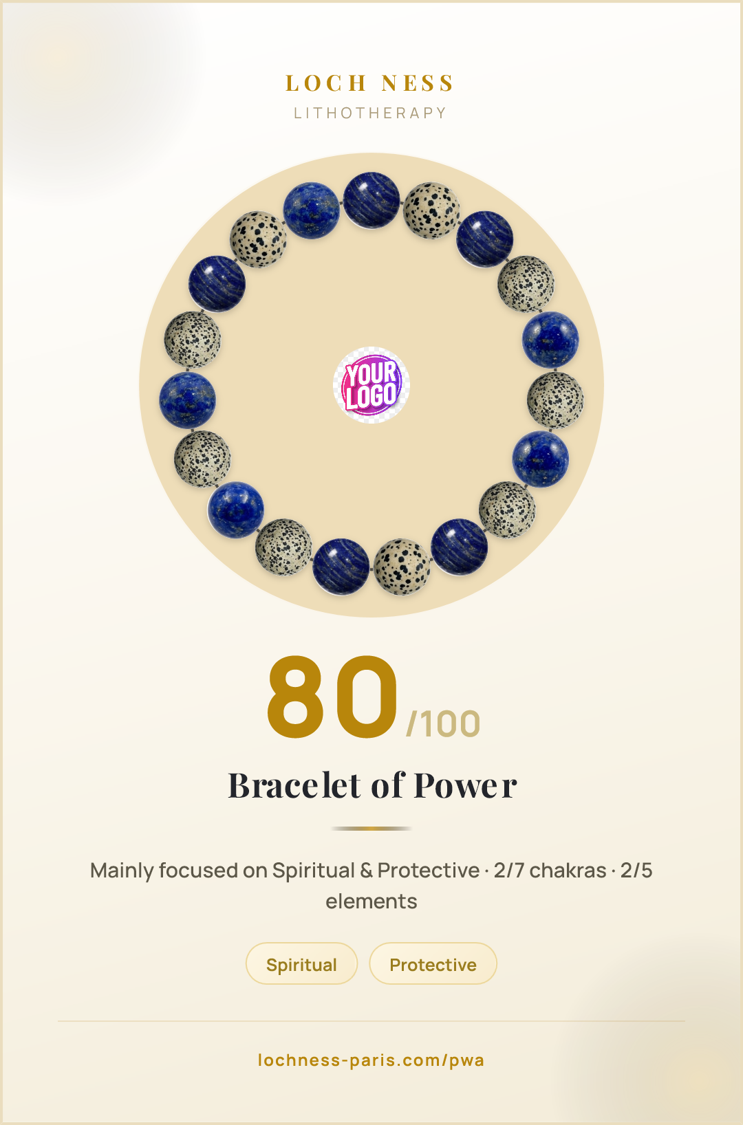 Lapis Lazuli and Dalmatian Jasper Bracelet : Spiritual and Protective | Loch Ness Paris