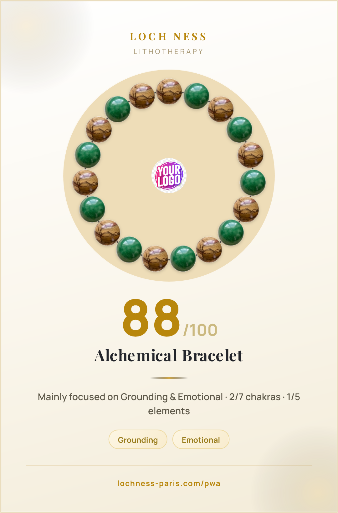 Picture Jasper and Imperial Jade Bracelet · Grounding and Emotional | Loch Ness Paris