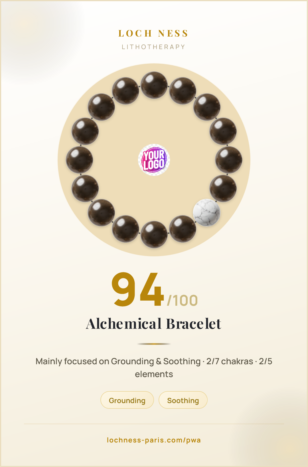 Pulsera de Cuarzo ahumado y Howlita: significado y propiedades