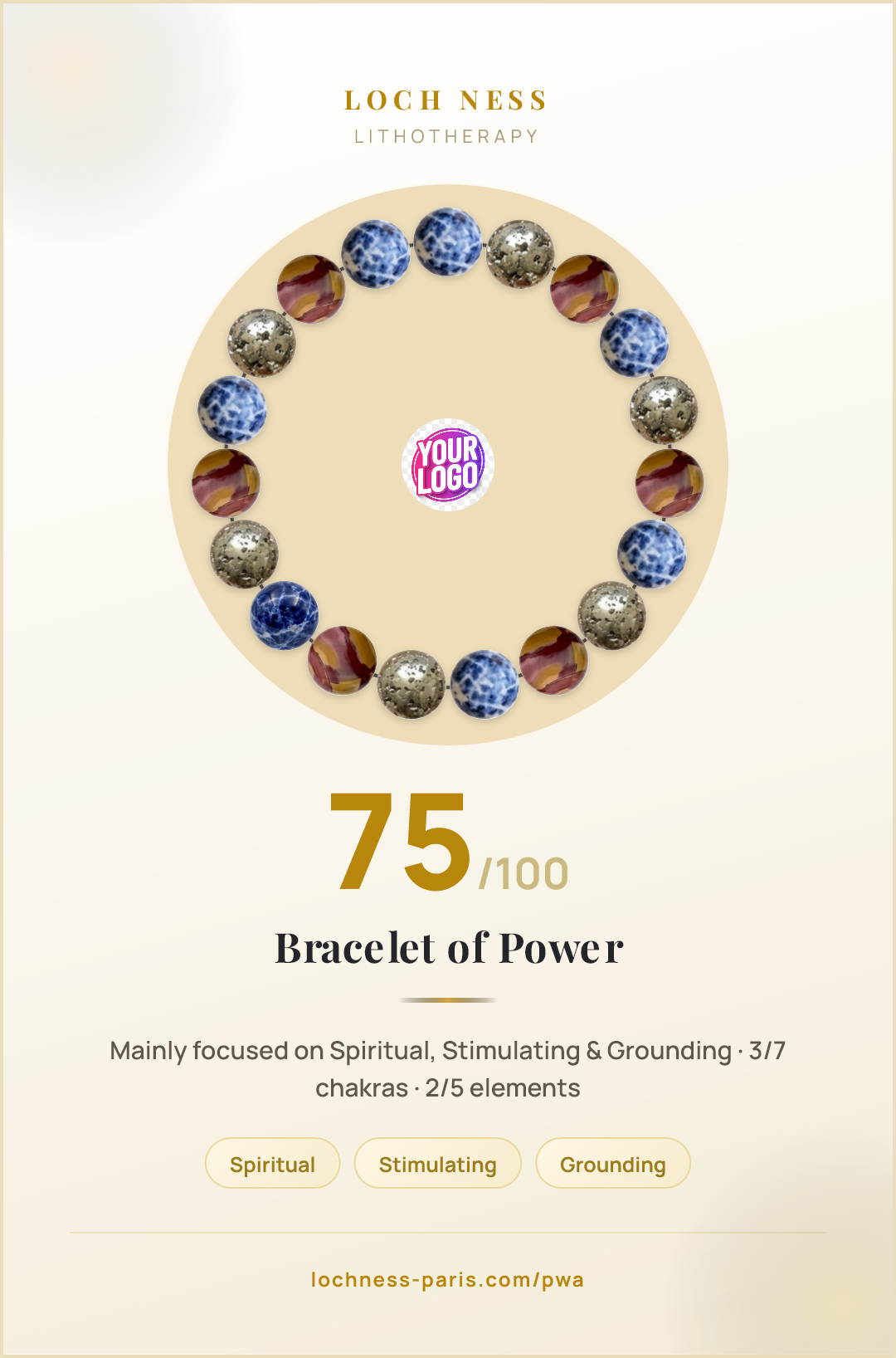 Sodalite &amp; Pyrite Bracelet : Spiritual and Stimulating | Loch Ness Paris