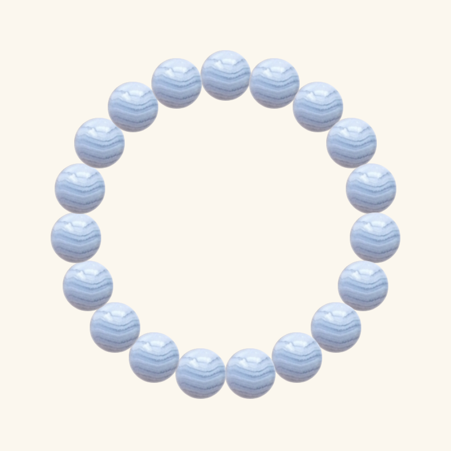 Pulsera de Ágata de encaje azul, hecha a mano por encargo