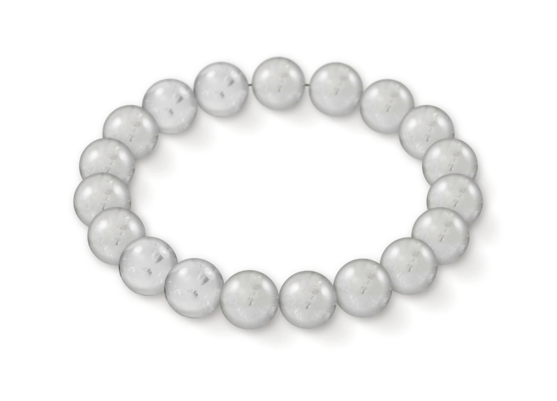 Clear Quartz bracelet in natural stone beads, perspective view