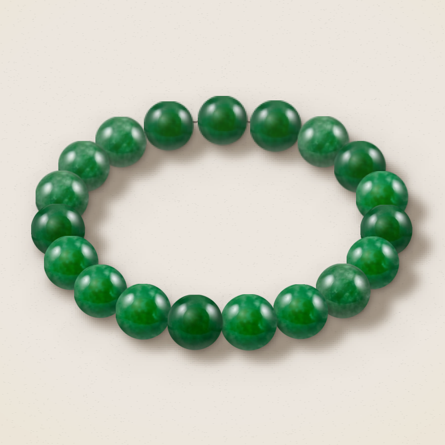 Green Dyed Quartz (Malaysia Jade) bracelet in natural stone beads