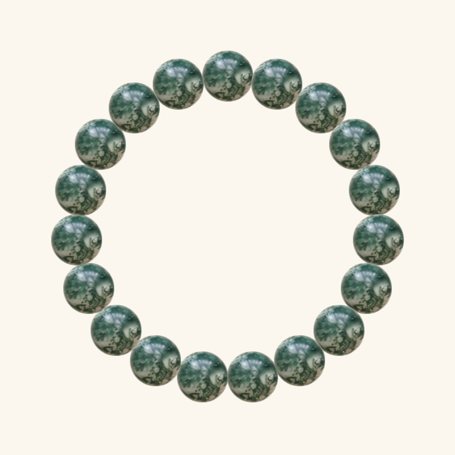 Pulsera de Ágata musgosa, hecha a mano por encargo