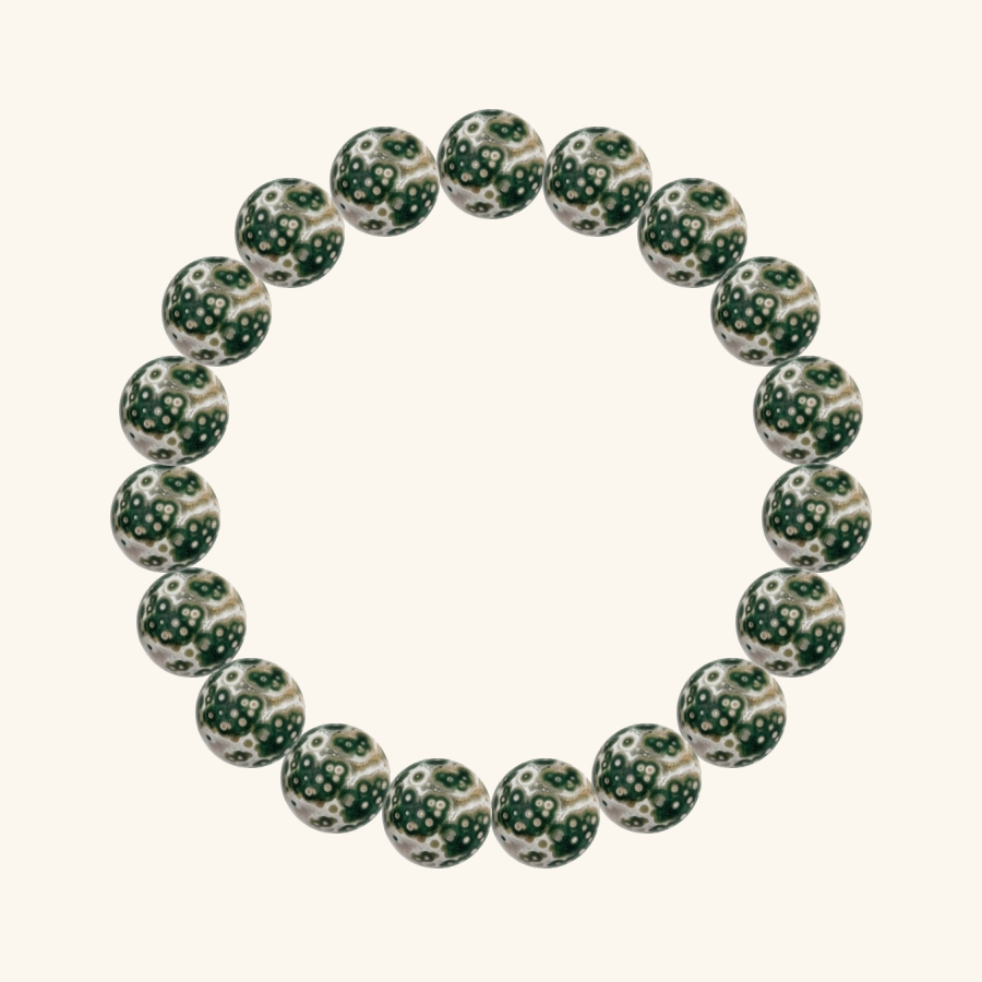 Pulsera de Jaspe oceánico, hecha a mano por encargo