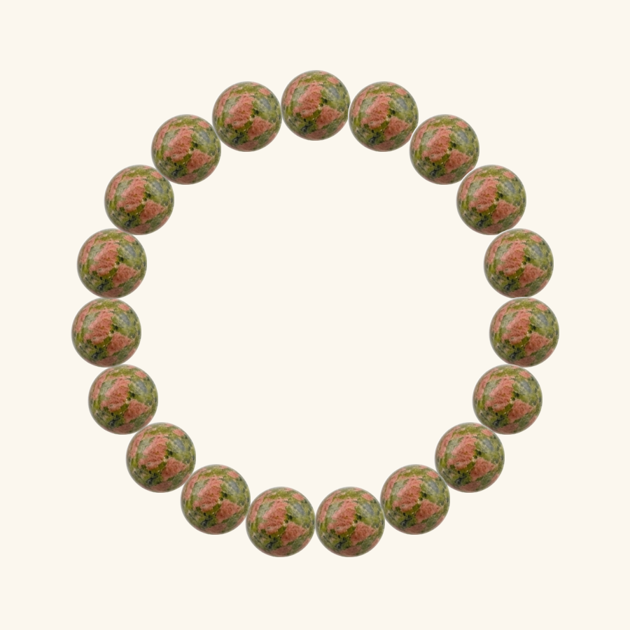 Pulsera de Unakita, hecha a mano por encargo