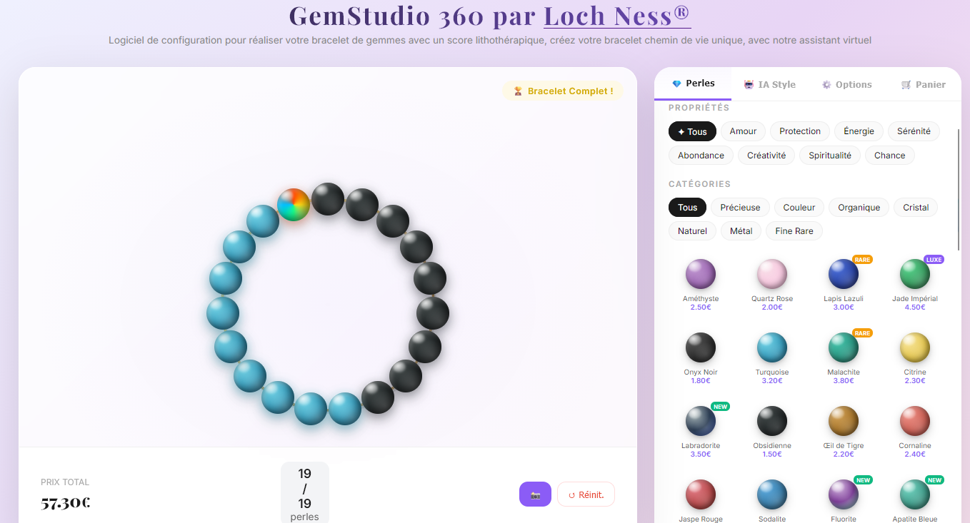 GEMstudio logiciel bracelet chemin de vie