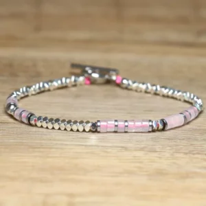 Handmade Hematite Picasso Steel Minimalist Bracelet - Image 13