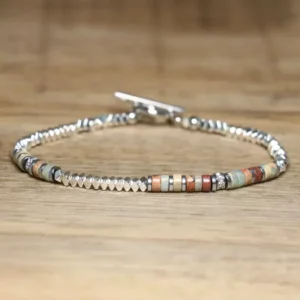 Sleek Hematite & Stainless Steel Bracelet - Image 1