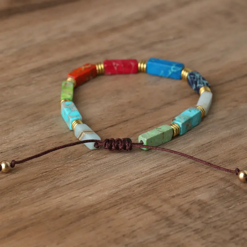 Dainty Turquoise Stone Beaded Bracelet, Adjustable