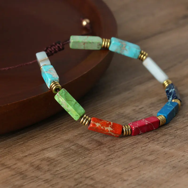 Dainty Turquoise Stone Beaded Bracelet, Adjustable