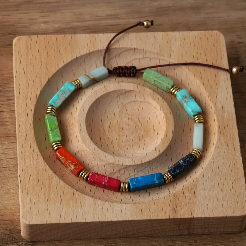 Dainty Turquoise Stone Beaded Bracelet, Adjustable