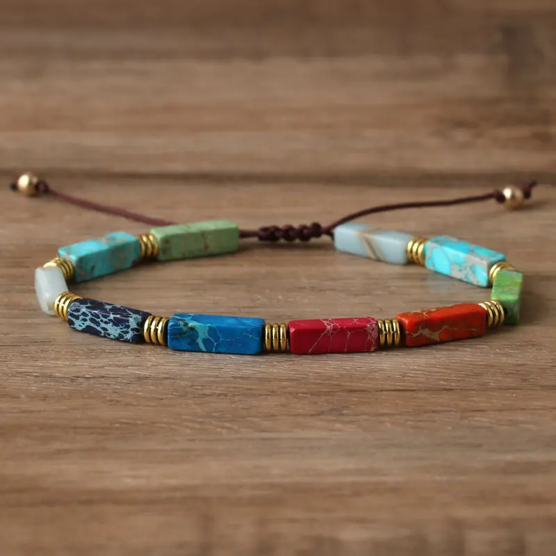Dainty Turquoise Stone Beaded Bracelet, Adjustable