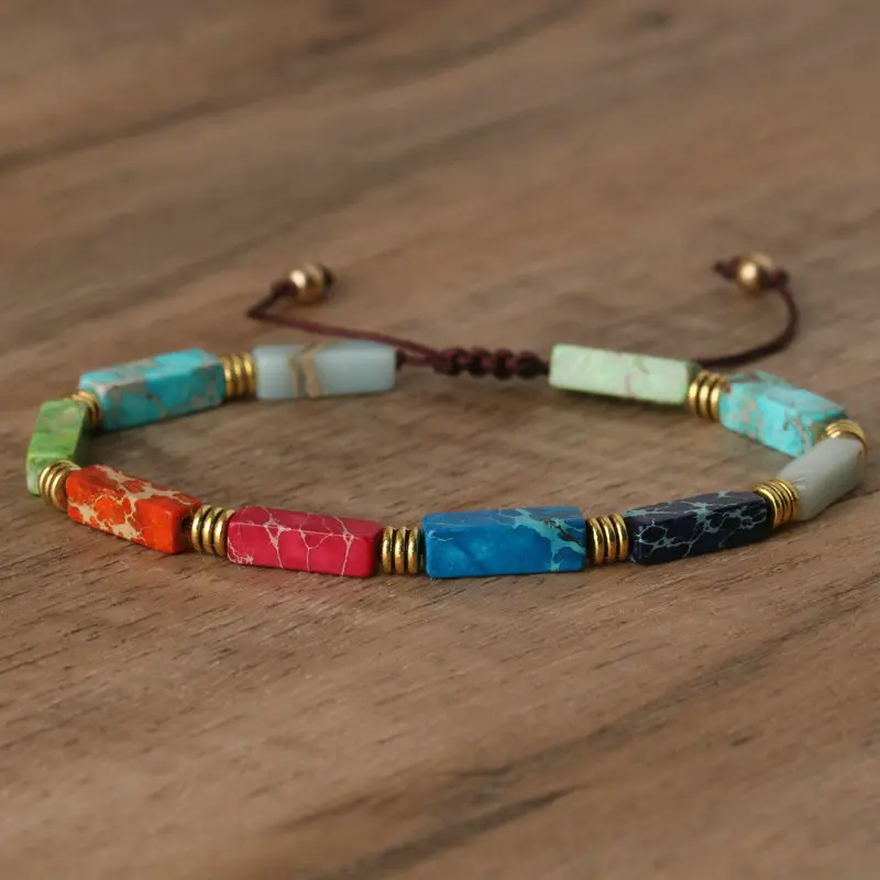 Dainty Turquoise Stone Beaded Bracelet, Adjustable