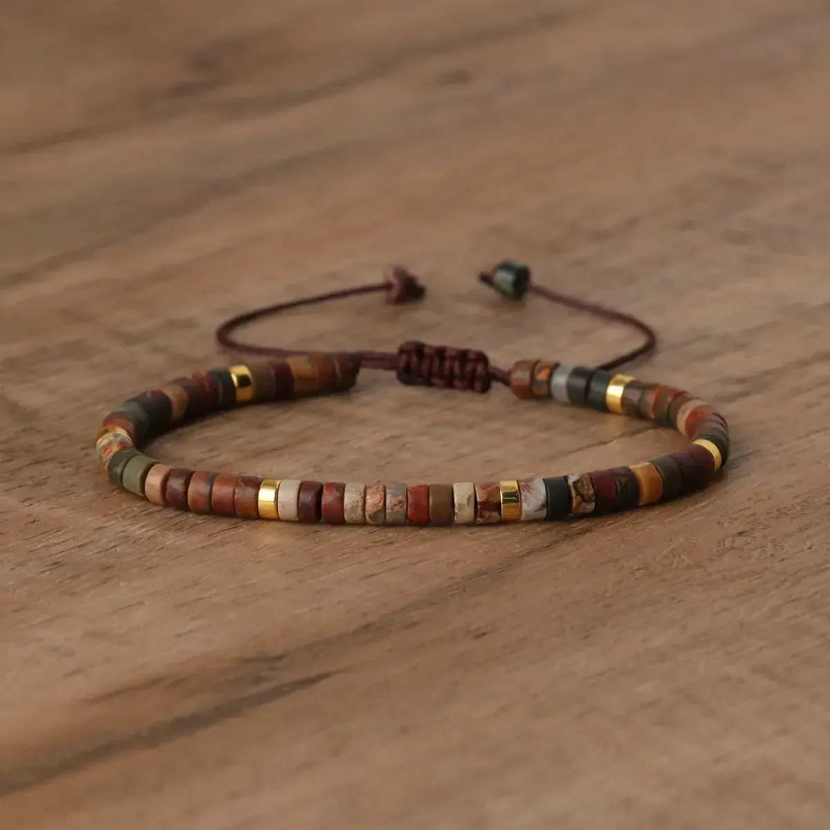 Natural Picasso Jasper Bracelet, Adjustable Fit - Image 2