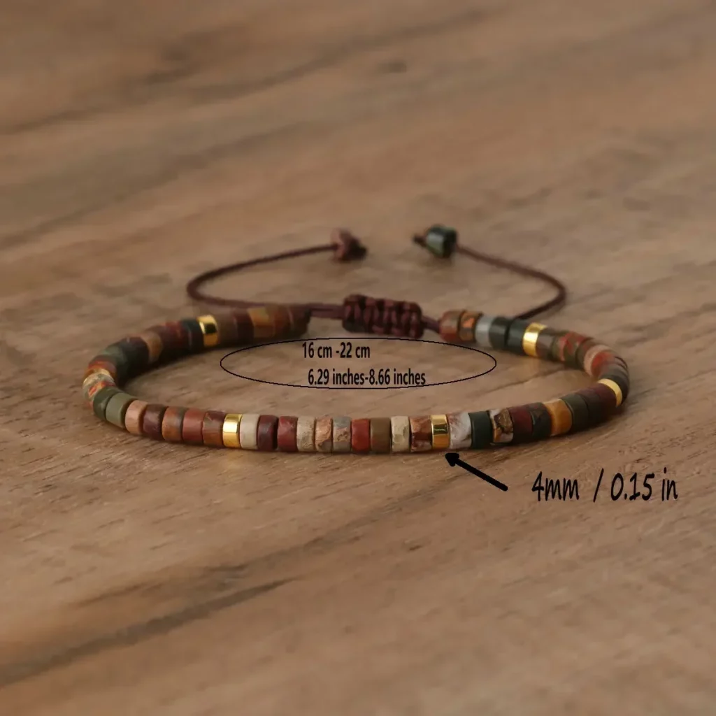 Natural Picasso Jasper Bracelet, Adjustable Fit