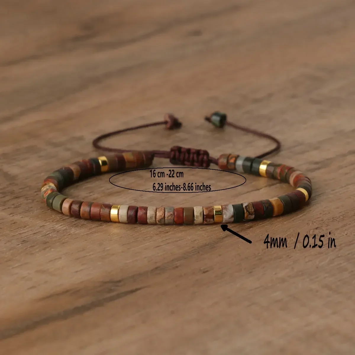 Natural Picasso Jasper Bracelet, Adjustable Fit - Image 3